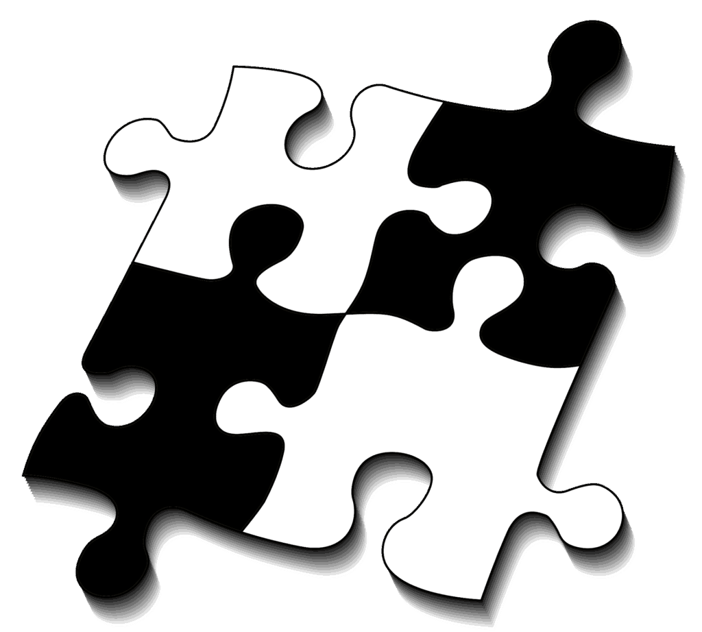 vier Puzzleteile Puzzle Bild