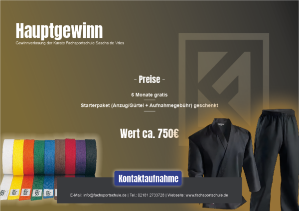 Gewinnverlosung Karate Fachsportschule Sascha de Vries